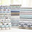 Drap de flanelle de coton gris à motif de chevrons 4 pièces, et confortable