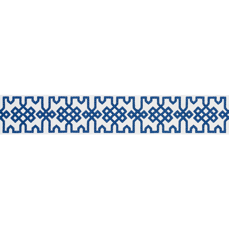 Knotted Trellis Tape , Blue/White