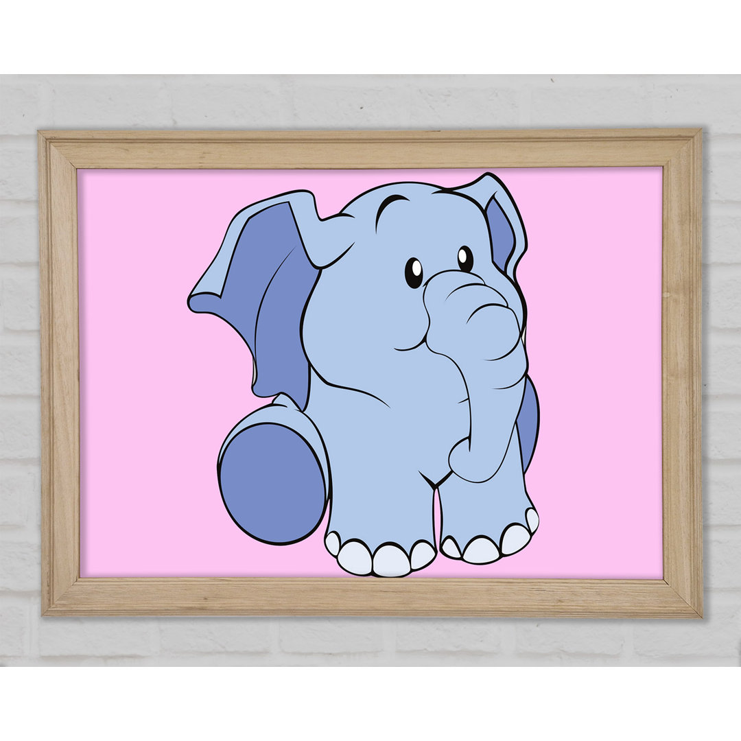 Happy Baby Elefant Rosa - Einzelner Bilderrahmen Kunstdrucke