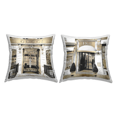 Ensemble de coussins d'extérieur 2 pièces Stupell Industries Designer Fashion Glam Architecture par Madeline Blake