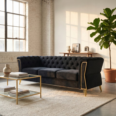 Elira 87.4'' Soft Velvet Flared Arm Sofa for Living Room , Apartment and Office