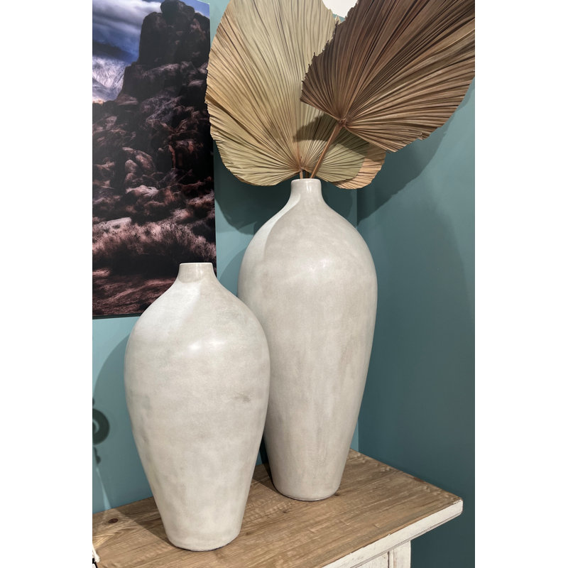 Lily's Living Light Gray Cement Decorative Bottle, 24" H x 11" W x 11" D