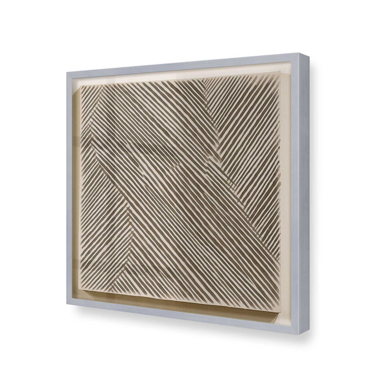 Illusion linéaire moderne II, Polished Chrome Single Picture Framed, H 13,75 po x l 13,75 po