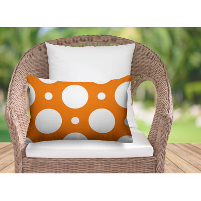 Fisk Polka Dots Outdoor Reversible Throw Pillow