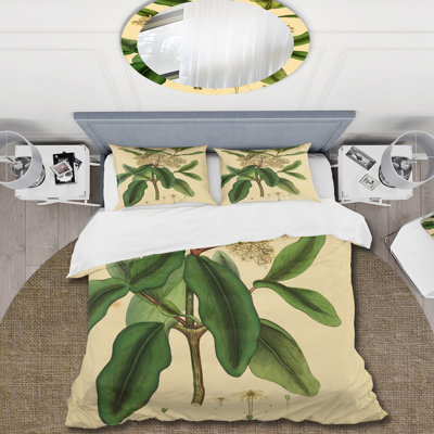 Ensemble de housse de couette traditionnel Vintage Plant Life I - microfibre de polyester
