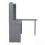 Modern L-Shaped Desk With Hutch, Grey