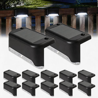 Solar Powered Integrated LED Deck Lights Outdoor Waterproof Step Light for Fence Patio Yard Pathway