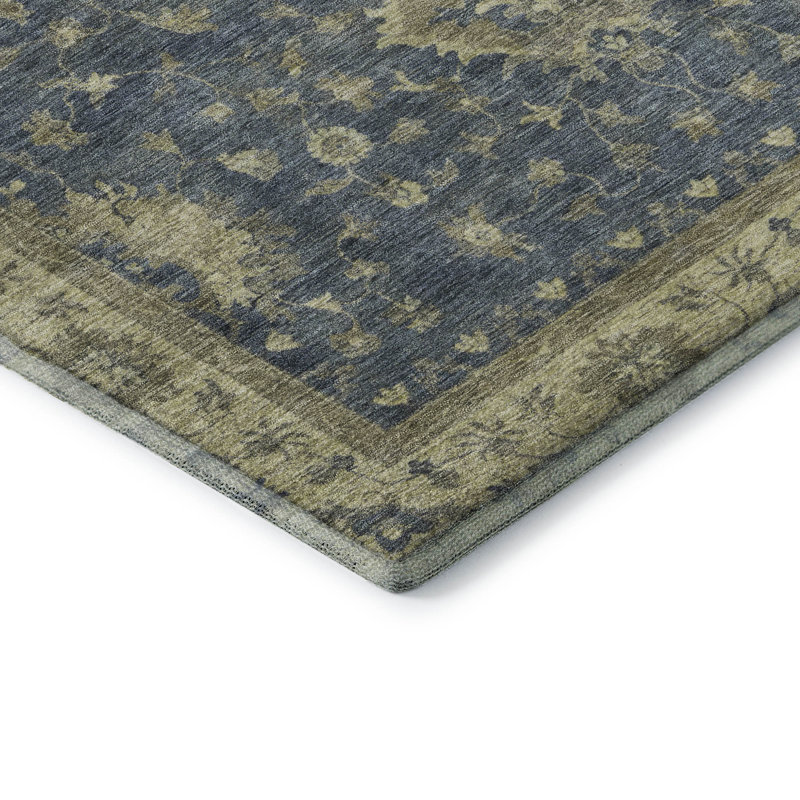 Premium Machine Washable Bucz AMF1739 Border Rug, Rectangle 10' x 14'