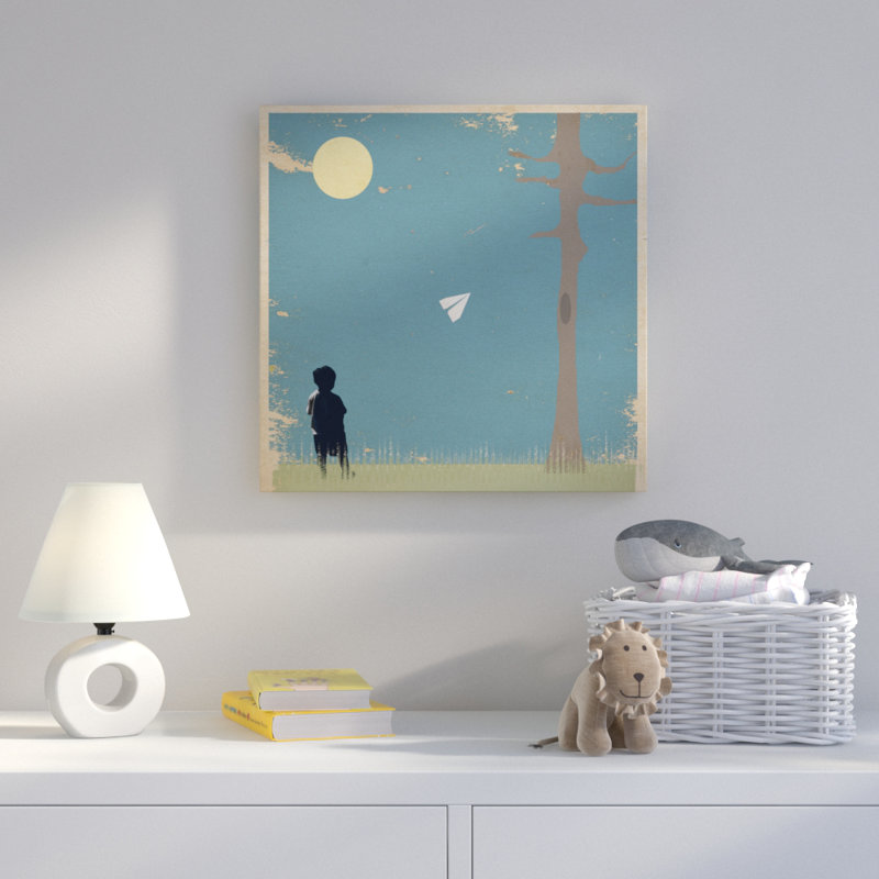 « paper avion », art sur toile, H 14 po x l 14 po