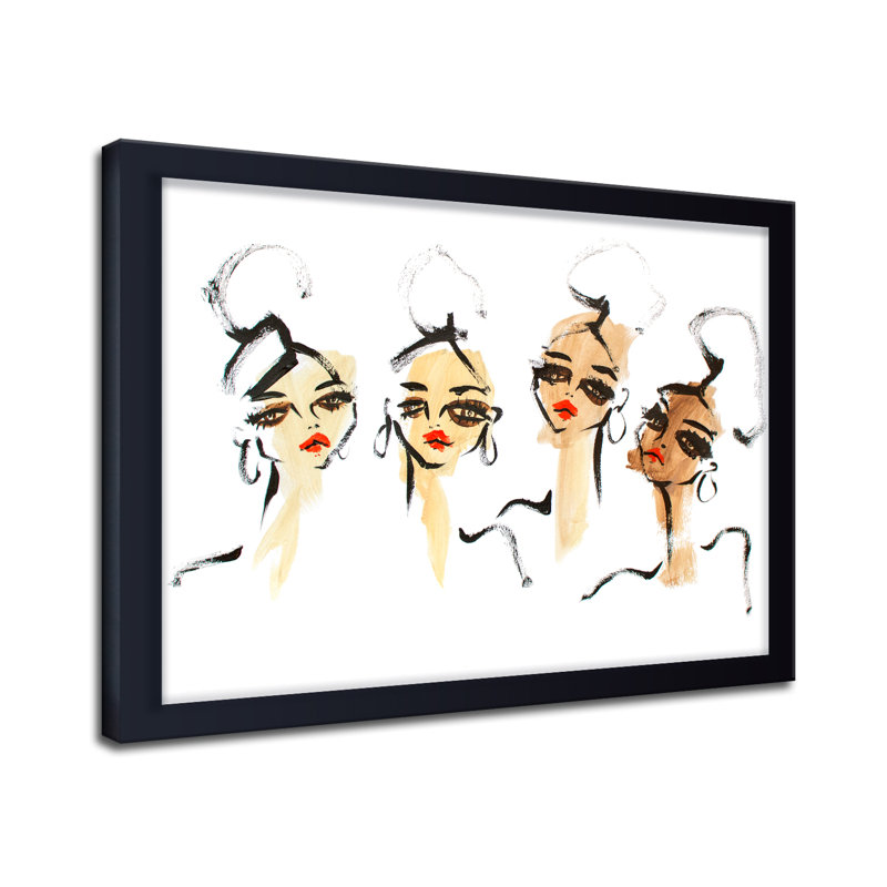 'Vogue' Framed Print Wall Art, 12" H x 16" W x 1.125" D, Framed Print, Black