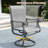6-Person Round Patio Dining Set With  360° Swivel PVC-Coated Polyester Chairs-810698372