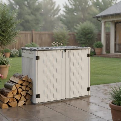 49 po x 29 po x 42 po, abri de rangement à une seule couche avec portes verrouillables et plancher durable pour le patio, le jardin et la tondeuse à gazon