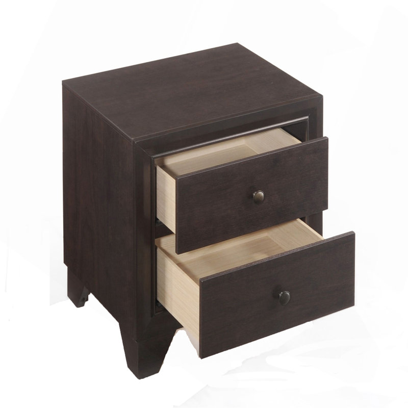 Table de chevet 2 tiroirs Espresso