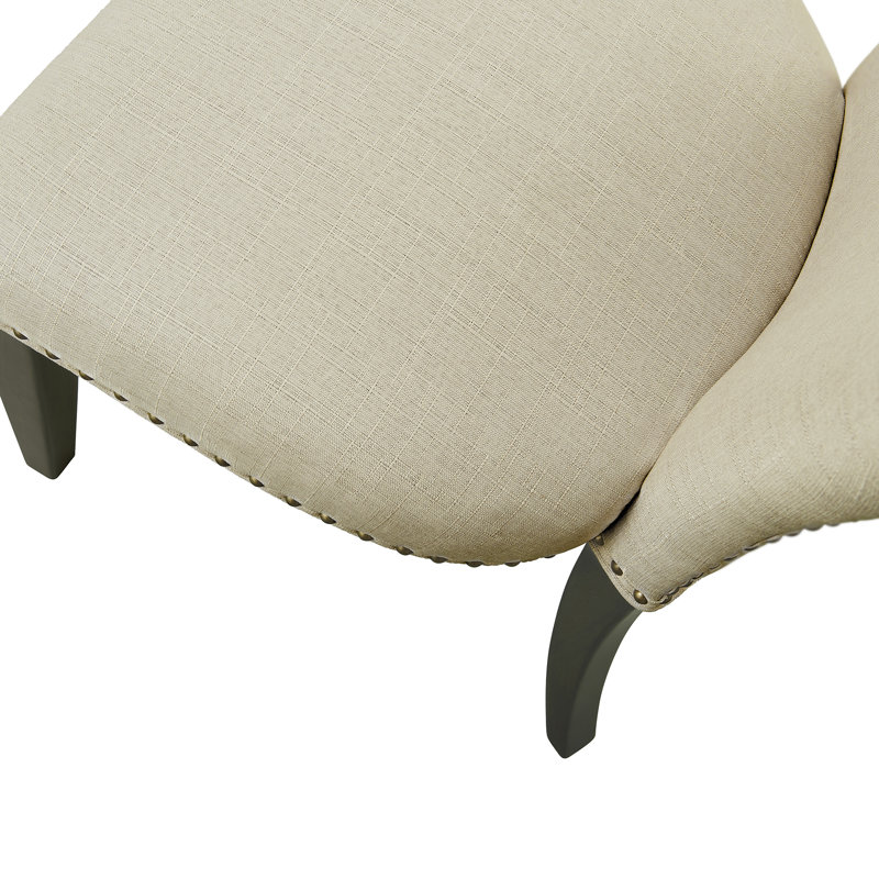 Gasport 21.75" Wide Rustic Leather Like Fabric Upholstered Dining Chairs, Cream