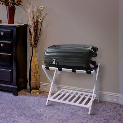 Shelf-White Luggage Rack, 26.75" Wide
