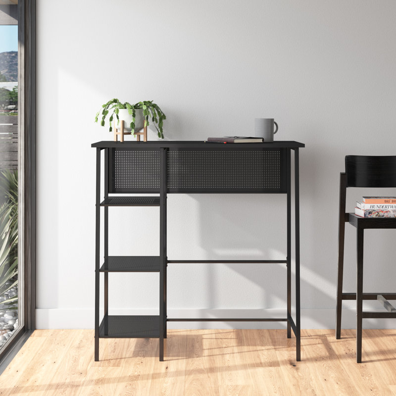 Hennie Metal Base Standing Desk, Black