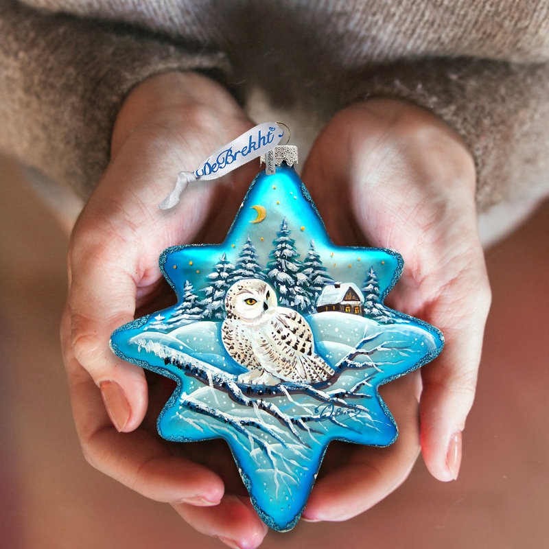Holiday Splendor 4'' Handmade Glass Animals Holiday Shaped Ornament