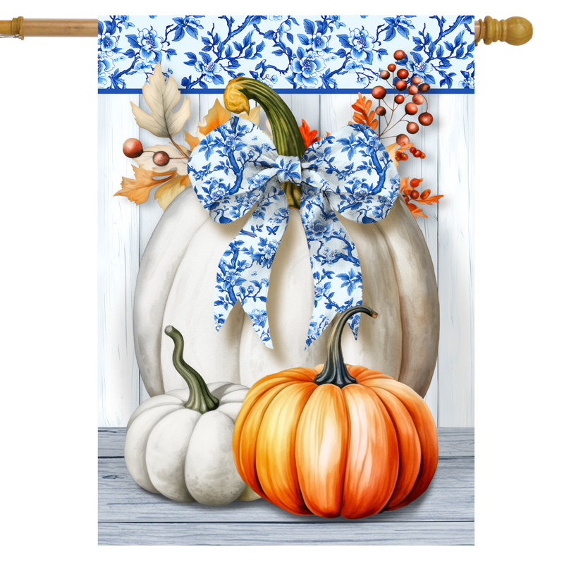 Drapeau bleu et blanc des citrouilles, Automne blanc/bleu