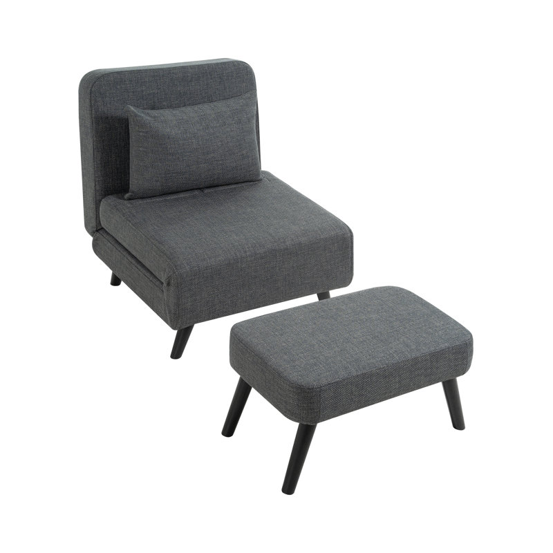 Chaise longue convertible avec coussin, Gris