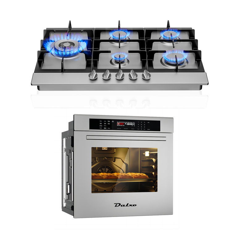 Dalxo 2 Piece Kitchen Appliance Package with Dual Fuel 30'' Gas Cooktop & 30'' Wall Oven
