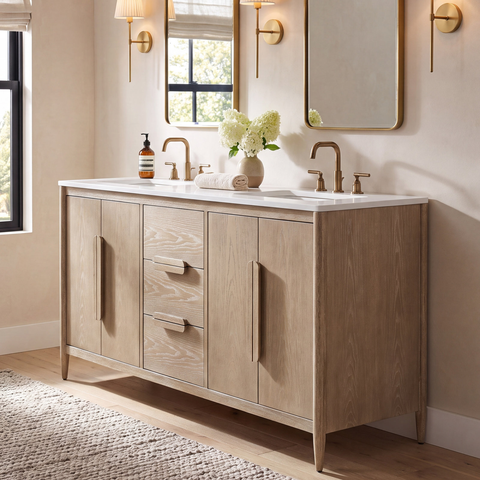 Elinor 60" Eucalyptus Double Bathroom Vanity