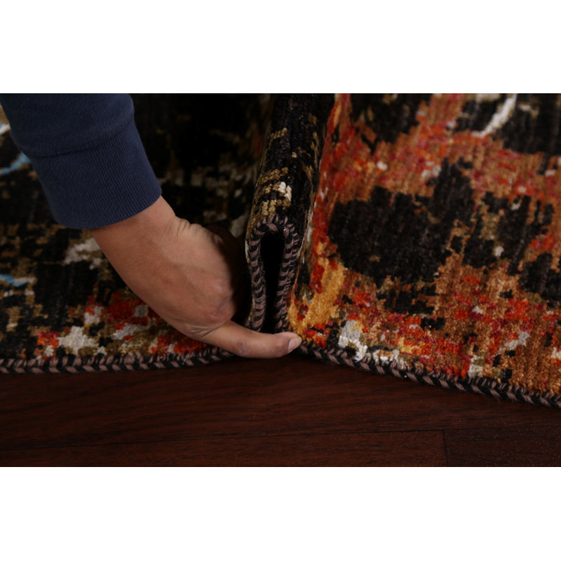 Tapis de couloir unique brun noué à la main 2 pi 8 po x 10 pi 4 po New Age