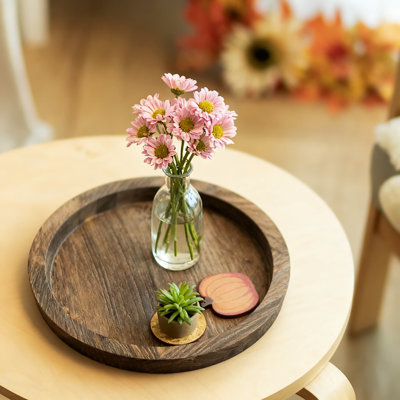 Porte-bougie plateau rustique en bois, plaque décorative de style campagnard pour bougies pilier, comptoir de cuisine, table basse et centre de table de mariage