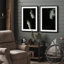 Art mural encadré, rétro, antique, classique pour chambre à coucher - 24 po x 36 po x 2 panneaux