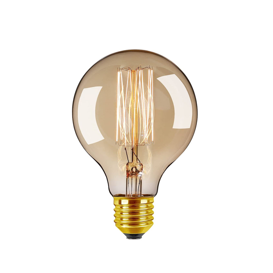 Hames E27 Dimmable Incandescent Vintage Edison Globe Light Bulb Amber