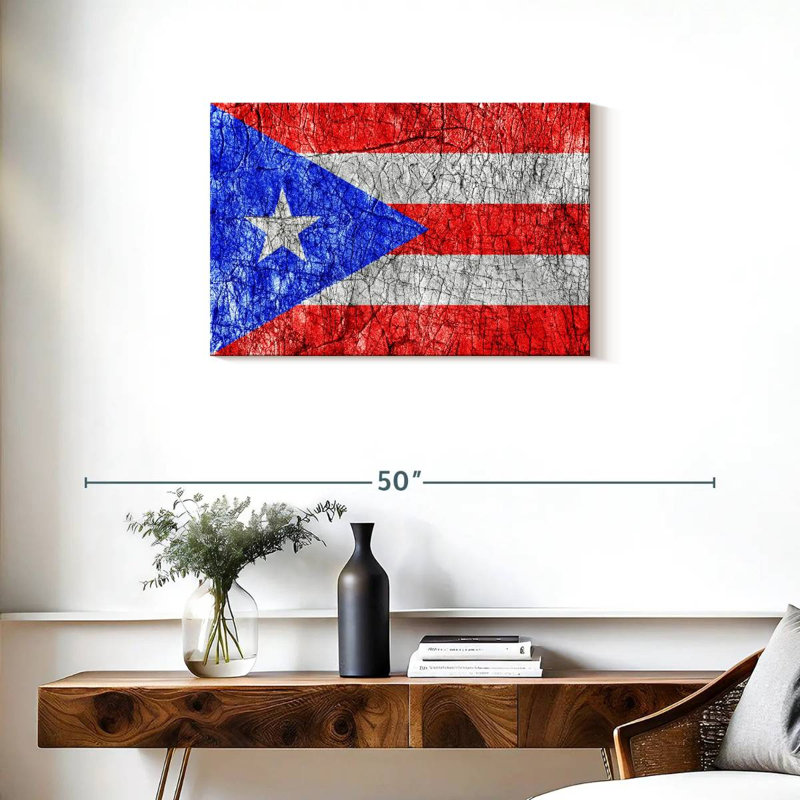 Borges texturé, drapeau de Porto Rico, H 20 po x l 30 po