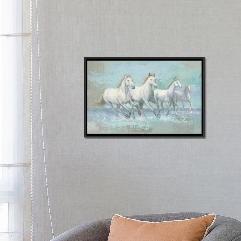 « running wild i », impression sur toile, H 18 po x l 26 po x P 1,5 po, Toile avec cadre noir, Pas de tapis