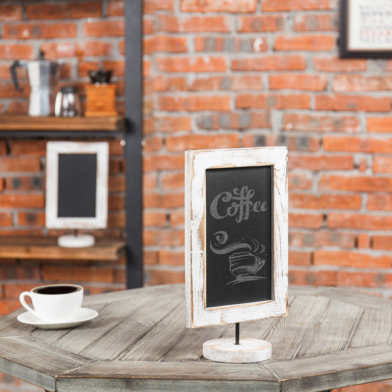 2 - Piece Tabletop Wood Chalkboard Set