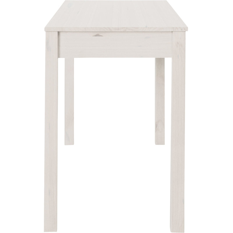 Waddell Solid Wood Writing Desk, White, White, 80cm H x 100cm W x 50cm D