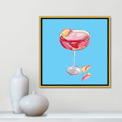 Straker – Sparkling Rose Gin Cocktail - Square Version Print by Straker