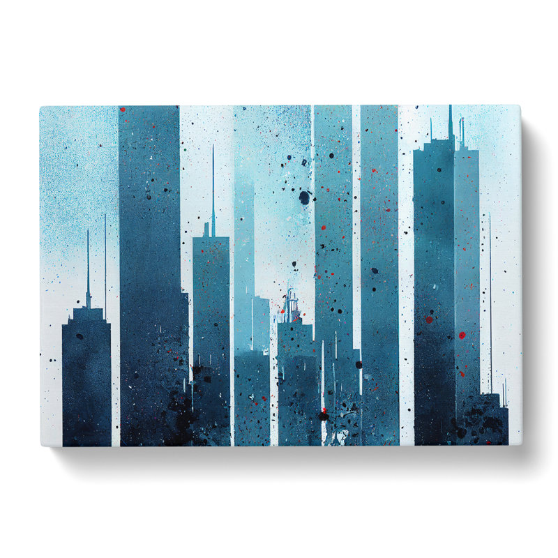 Welcoming Skyscraper Skyline Abstract - Wrapped Canvas, 50cm H x 76cm W x 3cm D