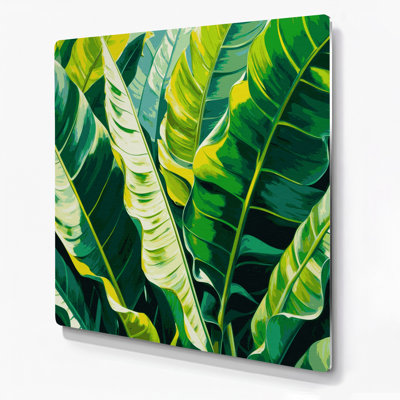 Botanical Banana Leaves Green Metal Wall Art