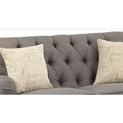 Causeuse Alianza en tissu gris foncé avec 2 coussins