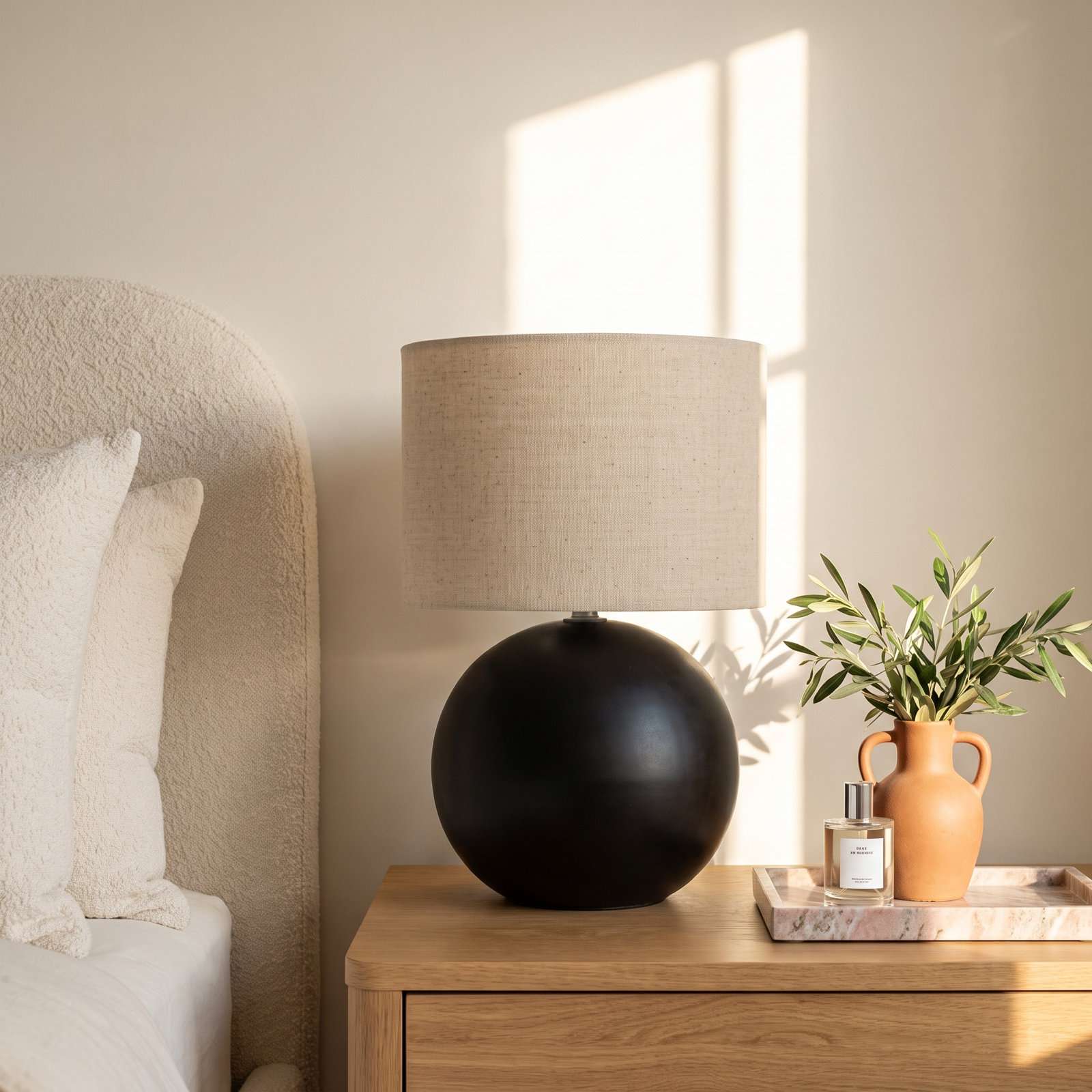 Pramit Ceramic Table Lamp, Black