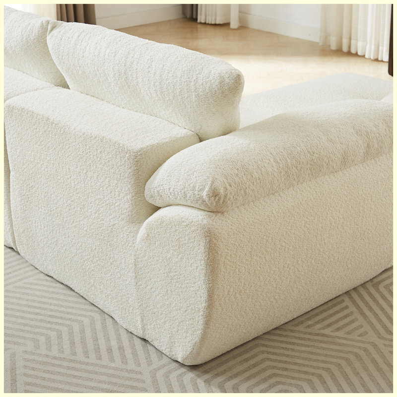 3-Seater Modern Chenille Upholstered Sofa Couch Beige
