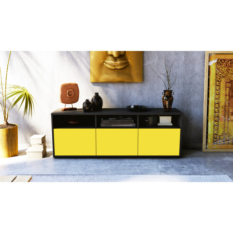 Wylie TV Stand, Yellow / Matte Anthracite