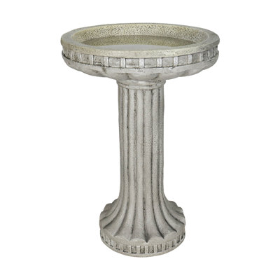 Mifflinville Glass Fiber Reinforced Concrete (GFRC) Pedestal Birdbath