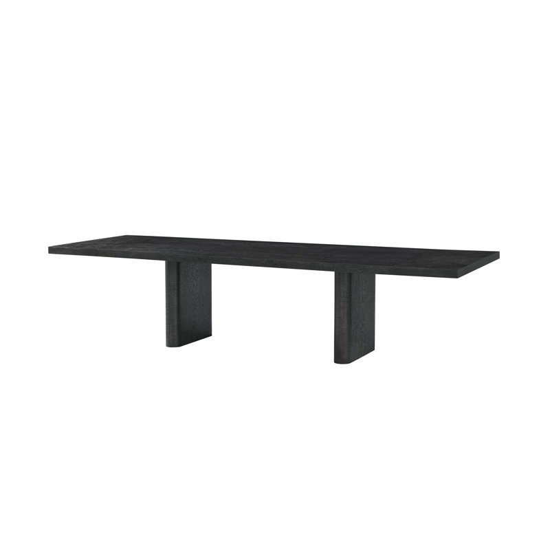 Kesden Solid Wood Dining Table, Silent Black
