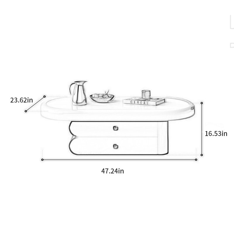 Cream-style creative telescoping coffee table