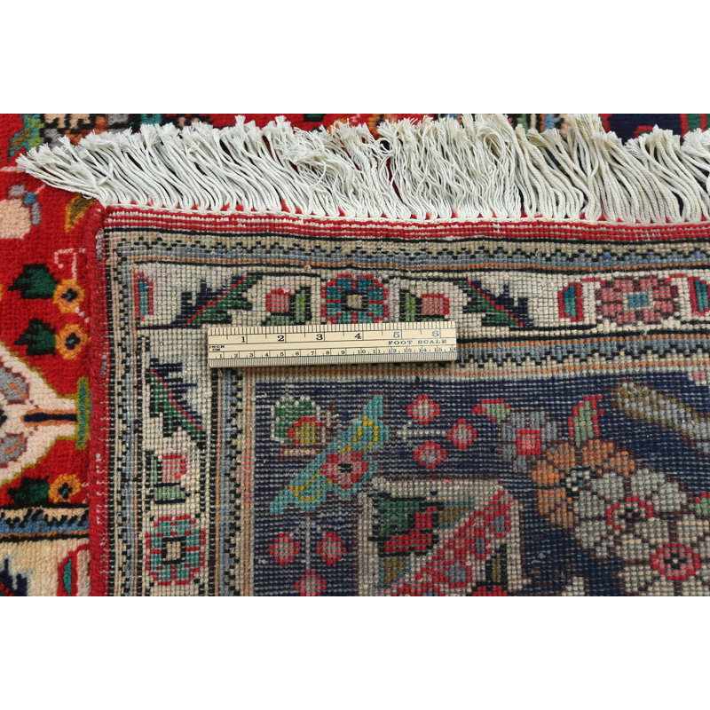 Tapis oriental rouge et orange unique 10X13 One-of-a-Kind