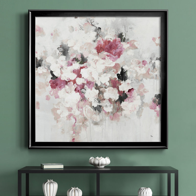 Floral Muse IV V1 - Cadre photo, reproduction d'art sur toile, H 30,5 po x l 30,5 po x P 1,5 po, Cadre en érable