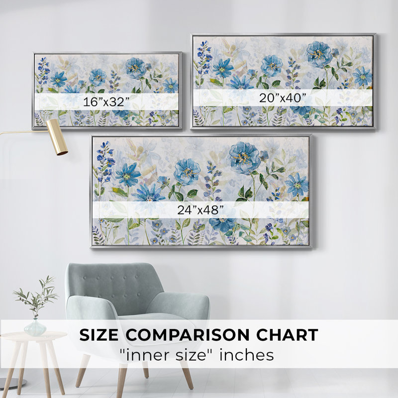 Jardin d'éveil printanier - Toile tendue avec châssis encadré - Prêt à être accroché, Argent argent