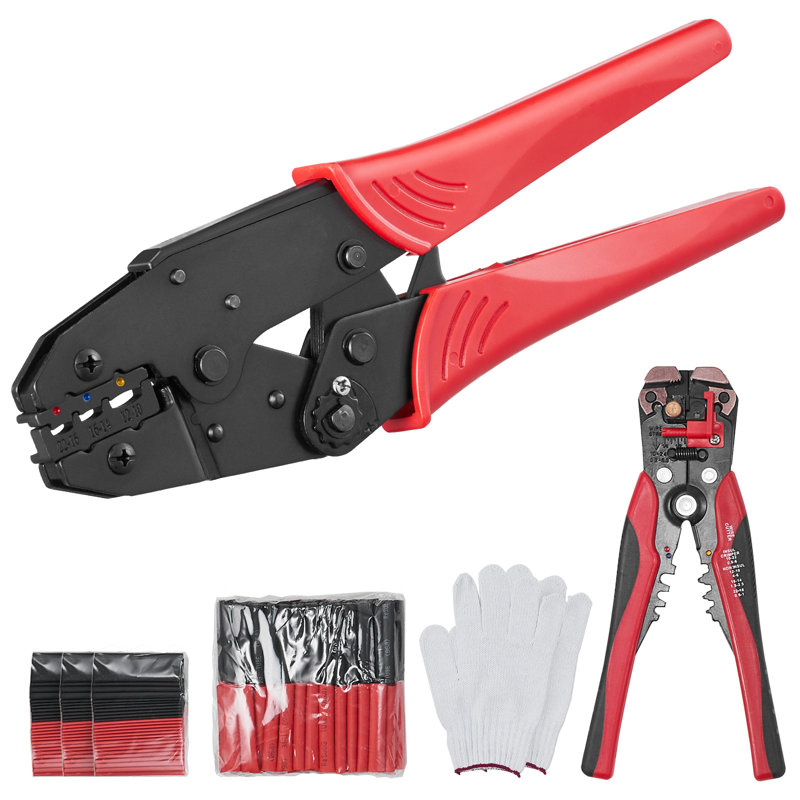 Ensemble d'outils de sertissage à cliquet WFX Utility ™ pour connecteurs électriques isolés AWG22-10 avec pince à dénuder