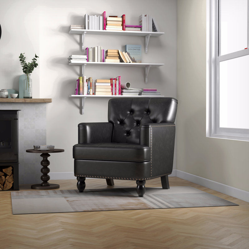 Fauteuil club rembourré en tissu Living Leisure