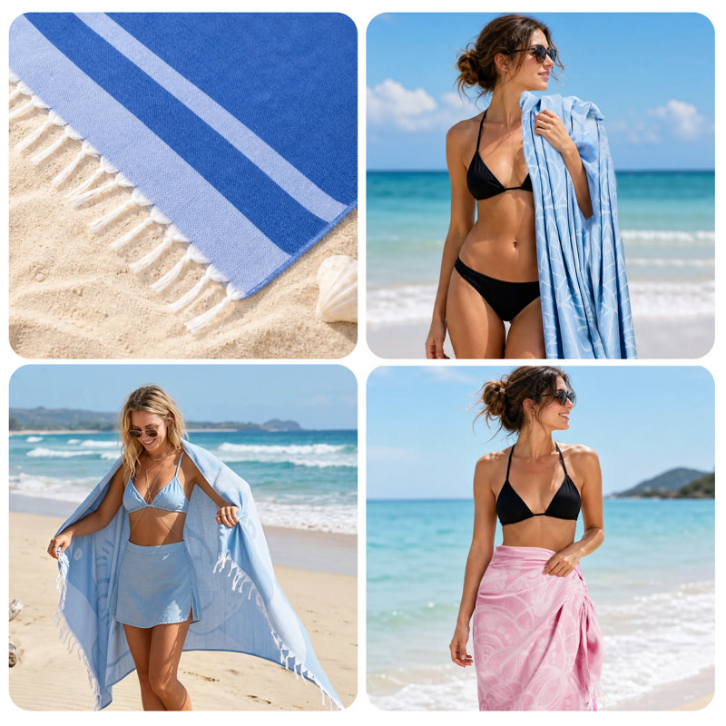 Paquet de 4 serviettes de plage Boho Extra Large