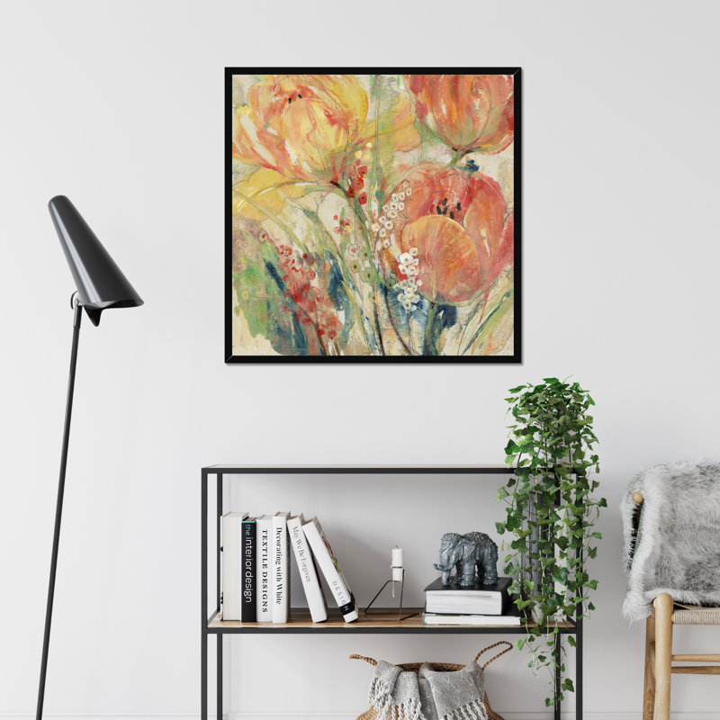 Spring Tulip Array I by Tim OToole - Painting, Black Framed Paper Print, 80cm H x 80cm W